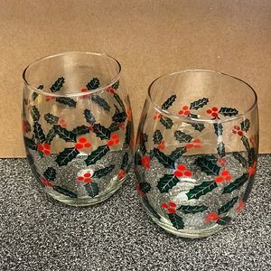 Christmas Holly Design Glasses
